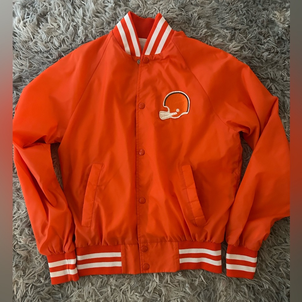 Cleveland browns vintage 1980’s satin bomber jacket